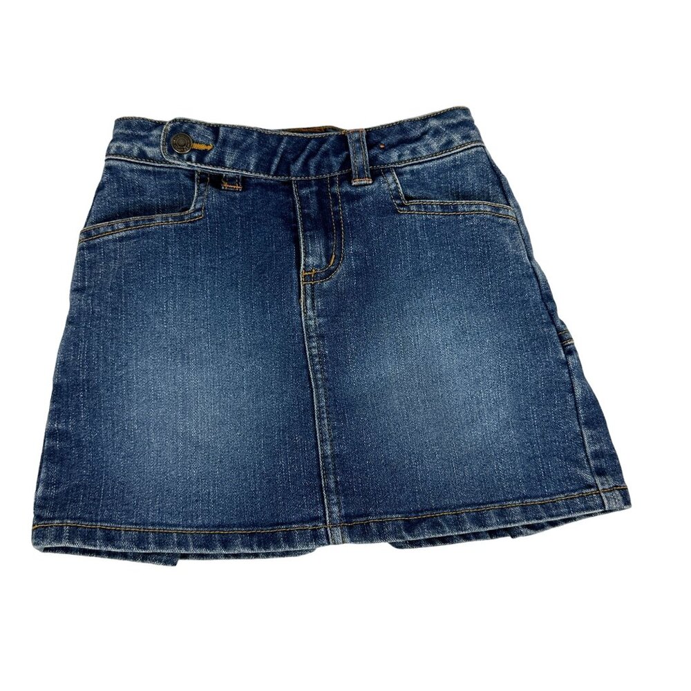 Old Navy Girls Denim Stretch Skirt With Adjustable Waist Size 4